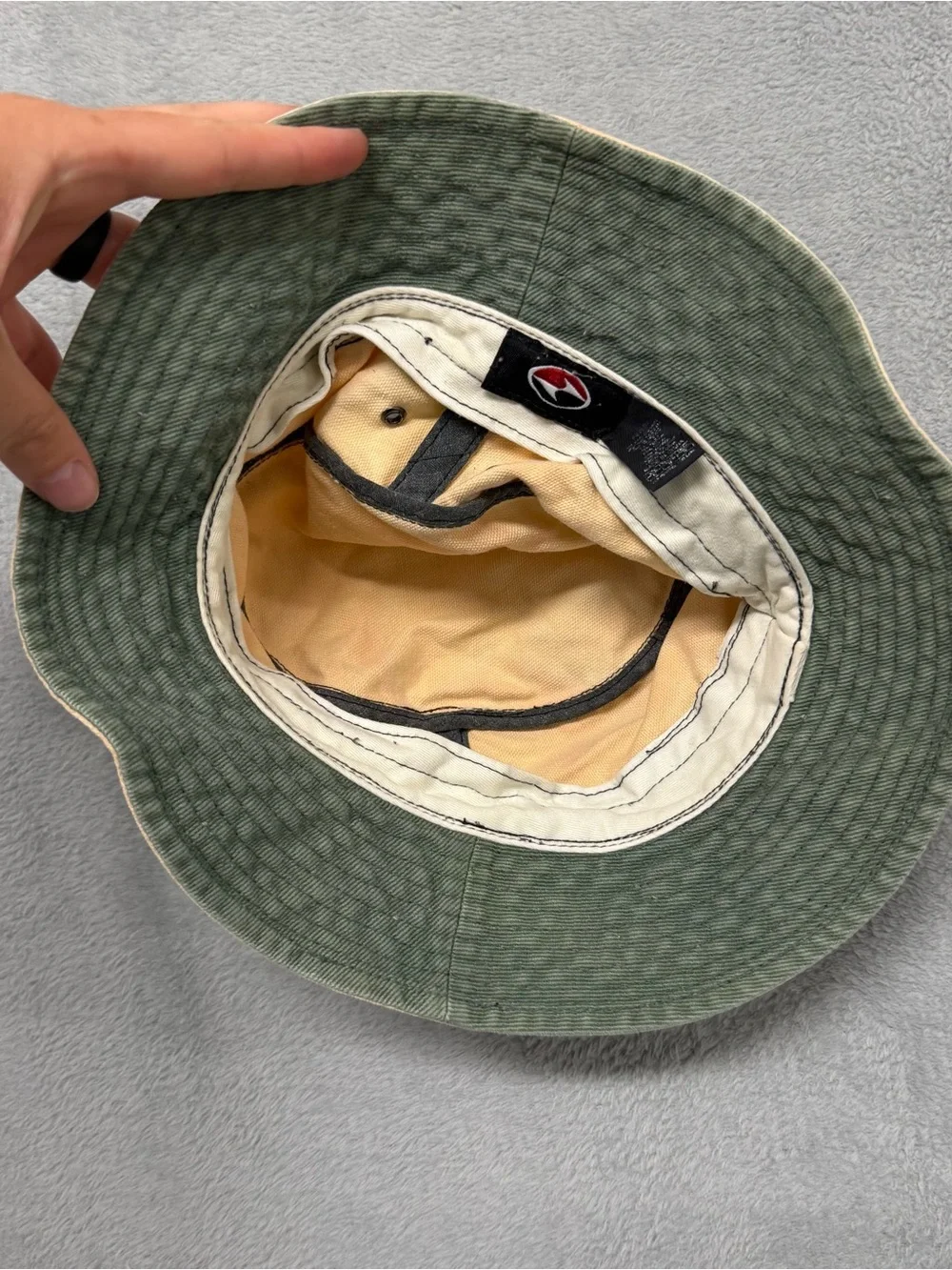 Vintage Nike Tiger Woods Hat Golf Bucket Slam Logo Cap 90s Y2K Tan Green